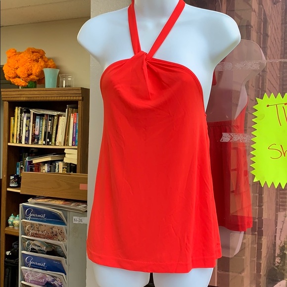 Ann Taylor Tops - Ann Taylor crepe halter top radiant red Ann Taylor Tops - Ann Taylor crepe halter top radiant red